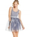 Look sugary-sweet in this a-line dress from Jump, featuring a lace bodice and tulle skirt!