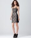 Turn heads at your next soiree in this GUESS cocktail dress! A classic silhouette balances sexy lingerie-inspired details.