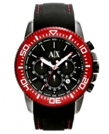 A burst of color brings rich detail to this precise sports watch by AX Armani Exchange. A burst of color brings rich detail to this precise sports watch by AX Armani Exchange.