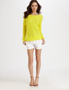 Sporty, semi-sheer boatneck of pure cotton, finished with urban-chic dropped shoulders and a length that hits below the hips. BoatneckDropped shouldersLong sleevesLonger length hits below the hipsCottonDry cleanImportedModel shown is 5'10 (177cm) wearing US size Small. Sporty, semi-sheer boatneck of pure cotton, finished with urban-chic dropped shoulders and a length that hits below the hips. BoatneckDropped shouldersLong sleevesLonger length hits below the hipsCottonDry cleanImportedModel shown is 5'10 (177cm) wearing US size Small.