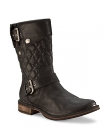 These rough-and-ready UGG® Australia moto boots get an upscale twist from luxe quilted uppers. These rough-and-ready UGG® Australia moto boots get an upscale twist from luxe quilted uppers.