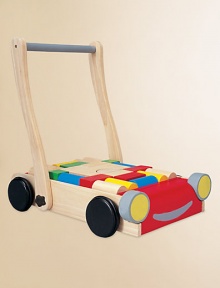 Baby will cruise through the walking stages! Set includes 24 colored and natural blocks.Adjustable handle11W X 14.4H X 19.3DAbout 8.22lbsRubberwoodWipe with damp clothRecommended for ages 10 months and upAssembly requiredImported Baby will cruise through the walking stages! Set includes 24 colored and natural blocks.Adjustable handle11W X 14.4H X 19.3DAbout 8.22lbsRubberwoodWipe with damp clothRecommended for ages 10 months and upAssembly requiredImported