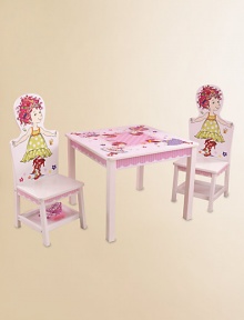 Based on the magical world of everyone's favorite book character, this interactive furniture set lets young girls put on their very own fashion show with Nancy, dressing her up in the included wooden dresses.