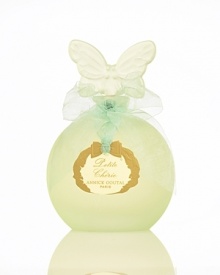 Annick Goutal created this fragrance for her daughter as a young girl that she always named Petite Cherie. A fruity floral that recalls purity and boldness. Pear, peach, musky rose, fresh cut grass and vanilla. Presented in a beautiful green butterfly bottle. Annick Goutal created this fragrance for her daughter as a young girl that she always named Petite Cherie. A fruity floral that recalls purity and boldness. Pear, peach, musky rose, fresh cut grass and vanilla. Presented in a beautiful green butterfly bottle.
