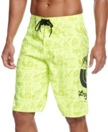 Turn up the volume on your warm-weather look with these bright board shorts from LRG. Turn up the volume on your warm-weather look with these bright board shorts from LRG.