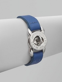A supple leather design with a logo accented, metal turn-lock closure. LeatherBrassLength, about 7¼Turn-lock closureImported A supple leather design with a logo accented, metal turn-lock closure. LeatherBrassLength, about 7¼Turn-lock closureImported
