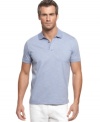 Refine your summer style with this crisply striped polo shirt from Perry Ellis.