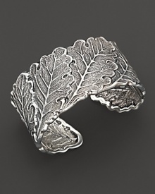 Intricately wrought sterling silver oak leaves bend and fold to form an elegant bracelet. By Buccellati. Intricately wrought sterling silver oak leaves bend and fold to form an elegant bracelet. By Buccellati.