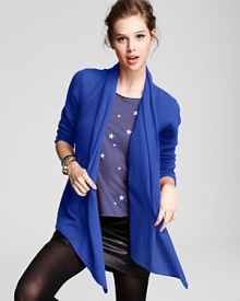 For the perfect finish to your fall ensembles, drape this Aqua Cashmere cardigan over your look. Exposed seams lend the perfect accent and it looks fantastic cinched with a belt. For the perfect finish to your fall ensembles, drape this Aqua Cashmere cardigan over your look. Exposed seams lend the perfect accent and it looks fantastic cinched with a belt.
