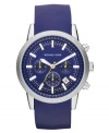 Bright colors catch the eye on this bold Scout collection sport watch from Michael Kors.