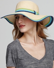 Aqua Colorblock Straw Floppy Aqua Colorblock Straw Floppy