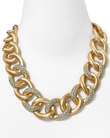 A statement necklace to wear with all your denim and dresses. Aqua's on-trend, crystal-flecked links are perfectly pretty, day or night. A statement necklace to wear with all your denim and dresses. Aqua's on-trend, crystal-flecked links are perfectly pretty, day or night.