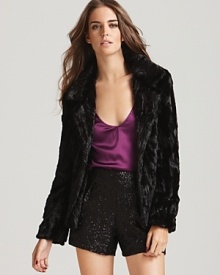 Put the finishing touch on glamorous looks with a sumptuous Aqua Luxe faux fur jacket--ultra-soft and trend-right in an open silhouette for fall chic. Put the finishing touch on glamorous looks with a sumptuous Aqua Luxe faux fur jacket--ultra-soft and trend-right in an open silhouette for fall chic.