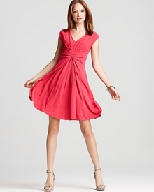 Armani Collezioni Dress - V Neck Cap Sleeve Ruched Front Armani Collezioni Dress - V Neck Cap Sleeve Ruched Front