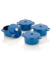 Designed by Michelle Bernstein, one of our pro chefs from The Culinary Council, this cast iron professional set combines unbeatable enamel style with incredible performance. Four nonstick mini dutch ovens are perfect for prepping individual servings of soup, chili, dessert and beyond. 1-year warranty.