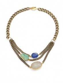 THE LOOKDruzy, quartz and chrysoprase detailsMultiple antique-inspired chains14k goldplated & 14k antique-goldplated settingToggle closureTHE MEASUREMENTLength, about 19.5ORIGINMade in USA THE LOOKDruzy, quartz and chrysoprase detailsMultiple antique-inspired chains14k goldplated & 14k antique-goldplated settingToggle closureTHE MEASUREMENTLength, about 19.5ORIGINMade in USA