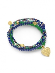 THE LOOKSet of four beaded braceletsSmall heart charmJade, lapis and glass stones22k goldplated vermeil sterling silver charm accentsElastic pull-on styleTHE MEASUREMENTWidth, about 2.5ORIGINMade in USA of imported materials THE LOOKSet of four beaded braceletsSmall heart charmJade, lapis and glass stones22k goldplated vermeil sterling silver charm accentsElastic pull-on styleTHE MEASUREMENTWidth, about 2.5ORIGINMade in USA of imported materials
