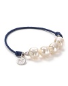 Cultured baroque pearls gleam on this modern stretch bracelet from Majorca.
