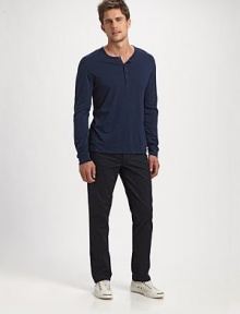 Slim-fit silhouette in deep indigo-washed cotton with a hint of stretch for maximum comfort and style.Five-pocket styleInseam, about 3397% cotton/3% elastaneMachine washMade in USA