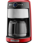 Never compromise flavor or freshness. An easy-to-read display features time since brewed and a clock with 24-hour programmable features, so you can set this early riser to greet you every morning with an enticing cup of your favorite brew. Select an auto shutoff time for peace of mind with every blend. 1-year warranty. Model KCM222.