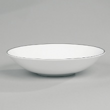 Jasper Conran continues to close the gap between formal dining and casual living. He accents the contemporary beauty of his already popular white bone china range with a touch of formality in the forum of a thin platinum band. To create an interplay of proportions, accent pieces including a plate, a charger, a small pitcher, mug, teacup and saucer, use thick platinum stripes to reinforce the pattern's look of sophisticated elegance. Jasper Conran continues to close the gap between formal dining and casual living. He accents the contemporary beauty of his already popular white bone china range with a touch of formality in the forum of a thin platinum band. To create an interplay of proportions, accent pieces including a plate, a charger, a small pitcher, mug, teacup and saucer, use thick platinum stripes to reinforce the pattern's look of sophisticated elegance.