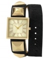 Total stud. With pyramid detail, this Vince Camuto watch gets right to the point.