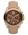 Triple the fashion with the sophisticated combination of gold, rose-gold and brown tones on this lovely Michael Kors chronograph watch.