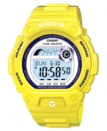 As bright as a sunny beach, this digital Baby-G watch blends multifunction with darling chic. As bright as a sunny beach, this digital Baby-G watch blends multifunction with darling chic.