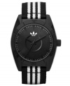 A black and white sport watch from adidas that says, I mean business.