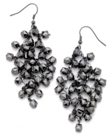 Shaky earrings by GUESS bring life to your look. In hematite mixed metal. Approximate drop: 3 inches. Shaky earrings by GUESS bring life to your look. In hematite mixed metal. Approximate drop: 3 inches.