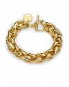 THE LOOKA striking chain of polished links with a bold, braided lookToggle closureTHE FITLength, about 7½THE MATERIAL18k gold platingORIGINMade in Italy