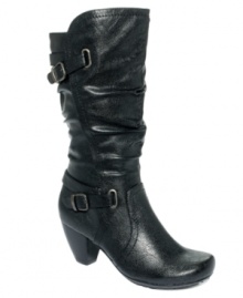 Buckled up and ready to go. The Tanelle boots by Baretraps feature a layered-looking shaft and buckle accents at the ankle and top of the shaft. Buckled up and ready to go. The Tanelle boots by Baretraps feature a layered-looking shaft and buckle accents at the ankle and top of the shaft.