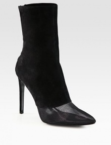 Front mesh paneling makes for a sexy suede silhouette, with a feminine point toe and easy back zip. Self-covered heel, 4½ (115mm)Shaft, 7½Leg circumference, 9½Mesh and suede upperPoint toeBack zipLeather lining and solePadded insoleImported Front mesh paneling makes for a sexy suede silhouette, with a feminine point toe and easy back zip. Self-covered heel, 4½ (115mm)Shaft, 7½Leg circumference, 9½Mesh and suede upperPoint toeBack zipLeather lining and solePadded insoleImported
