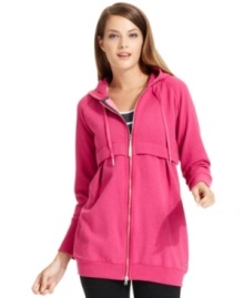 Cold weather won't stop you from breaking a sweat when you wear Calvin Klein Performance's double-zipper hoodie! Pair it with workout pants for the ultimate athletic outfit. Cold weather won't stop you from breaking a sweat when you wear Calvin Klein Performance's double-zipper hoodie! Pair it with workout pants for the ultimate athletic outfit.