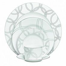 With platinum circles that represent the circles of life, the new Halo dinnerware pattern is the perfect choice for today's modern bride. Fresh in design, Halo brings the elegance of platinum on beautiful bright white bone china that is both graceful and contemporary. With platinum circles that represent the circles of life, the new Halo dinnerware pattern is the perfect choice for today's modern bride. Fresh in design, Halo brings the elegance of platinum on beautiful bright white bone china that is both graceful and contemporary.