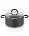 Crafted for your convenience. A hard-anodized aluminum chili pot features a superior nonstick finish that promotes healthier cooking, a fast, even heat-up and a quick clean-up. The tempered glass lid with steam vent locks flavor and moisture in to your award-winning chili recipe. Limited lifetime warranty.