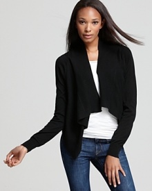 A cropped silhouette in basic black--welcome this BCBGMAXAZRIA cardigan into your wardrobe for a new go-to staple that you'll reach for again and again. A cropped silhouette in basic black--welcome this BCBGMAXAZRIA cardigan into your wardrobe for a new go-to staple that you'll reach for again and again.