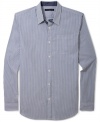 Thin stripes and a fitted design give this DKNY Jeans button down its put-together style.