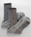 Boot's best friend. Layer up with this two pack of warm (but not bulky) wool-blend boot socks from Timberland.