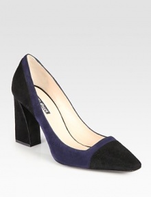 Soft two-tone suede forms this go-to silhouette with a sexy curved heel and point toe. Self-covered heel, 3¼ (80mm)Suede upperPoint toeLeather lining and solePadded insoleMade in ItalyOUR FIT MODEL RECOMMENDS ordering one half size up as this style runs small. Soft two-tone suede forms this go-to silhouette with a sexy curved heel and point toe. Self-covered heel, 3¼ (80mm)Suede upperPoint toeLeather lining and solePadded insoleMade in ItalyOUR FIT MODEL RECOMMENDS ordering one half size up as this style runs small.