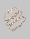 From the Ippolita Rosé Collection. A linear design of open circles in a rose goldplated finish.An alloy of 18K gold and sterling silver plated with 18K rose gold Diameter, about 2½ x 2¼ Imported 