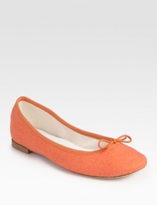 Grosgrain ribbon trim and a bow adornment add a Parisienne twist to this stretchy linen flat. Linen and grosgrain ribbon upperLeather lining and solePadded insoleMade in FranceOUR FIT MODEL RECOMMENDS ordering one size up as this style runs small. Grosgrain ribbon trim and a bow adornment add a Parisienne twist to this stretchy linen flat. Linen and grosgrain ribbon upperLeather lining and solePadded insoleMade in FranceOUR FIT MODEL RECOMMENDS ordering one size up as this style runs small.
