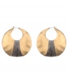 Take your look to the tropics with these chic shell drops by Kenneth Cole New York. The perfect pair to complement your flirty new maxi dress, these earrings feature a gold tone cut-out shell with intricate wire wrapping. Crafted in mixed metal. Approximate drop: 1-1/2 inches.