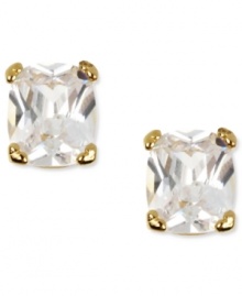 True dazzlers. These crystal stud earrings by Betsey Johnson are set in antiqued gold tone mixed metal. Approximate diameter: 1/2 inch. True dazzlers. These crystal stud earrings by Betsey Johnson are set in antiqued gold tone mixed metal. Approximate diameter: 1/2 inch.