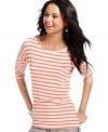 Must-have alert! Classic stripes lend cool energy to this super-comfy top from Pink Rose.