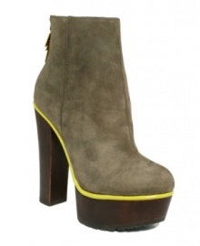 Groovy glamour. Betsey Johnson's Maybell platform booties combine '70s inspiration with a modern almond-toe silhouette. An eye-catching lightning bolt zipper pull represents the designer's edgy-yet-playful style. Groovy glamour. Betsey Johnson's Maybell platform booties combine '70s inspiration with a modern almond-toe silhouette. An eye-catching lightning bolt zipper pull represents the designer's edgy-yet-playful style.