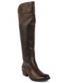 For a polished look that's still tall and sexy, choose GUESS's Zanette over-the-knee riding boots. They feature an elastic gore on the back shaft, which can be folded down for a layered look.