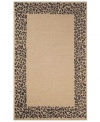 Give your patio a roaringly stylish look with Liora Manne's leopard border Spello rug! Hand-hooking and hand-tufting techniques are combined to achieve the rich, textural surface of this oatmeal-hued indoor/outdoor rug from the Spello collection. UV stabilized to minimize fading, the fashion-forward, durable rug is sure to please. Hose off for easy cleaning.