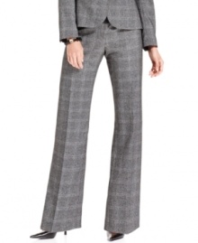 Kasper's petite tab-front trousers get a fresh, menswear-inspired look for fall with the help of chic glen plaid fabric. Kasper's petite tab-front trousers get a fresh, menswear-inspired look for fall with the help of chic glen plaid fabric.