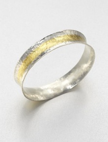 A concave design in sleek sterling silver and radiant 24k gold with a stunning hammered texture. Sterling silver24k goldSlip-on styleImported A concave design in sleek sterling silver and radiant 24k gold with a stunning hammered texture. Sterling silver24k goldSlip-on styleImported